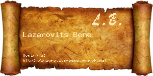 Lazarovits Bene névjegykártya
